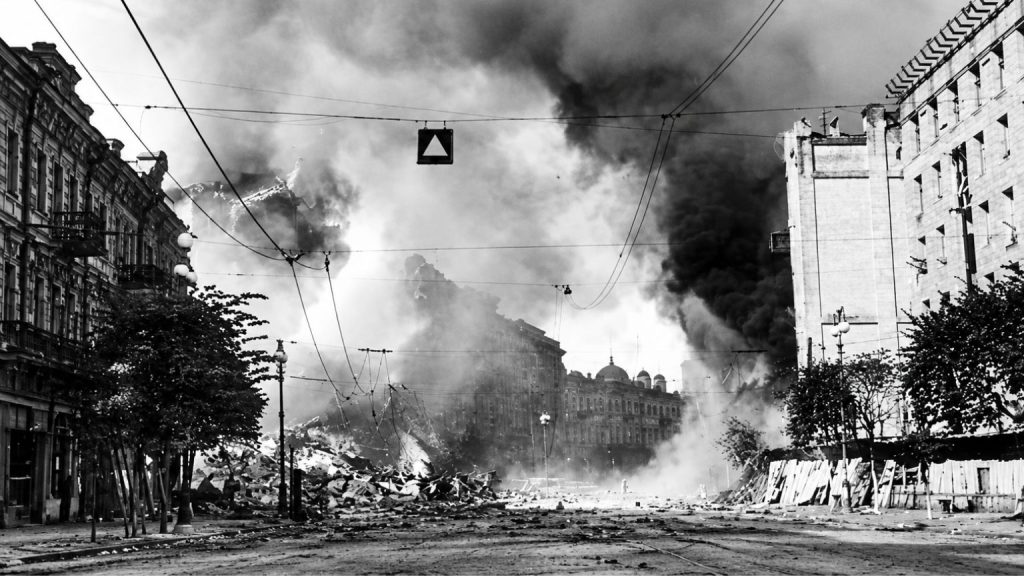 Масштабна пожежа на Хрещатику в Києві, вересень 1941 року.